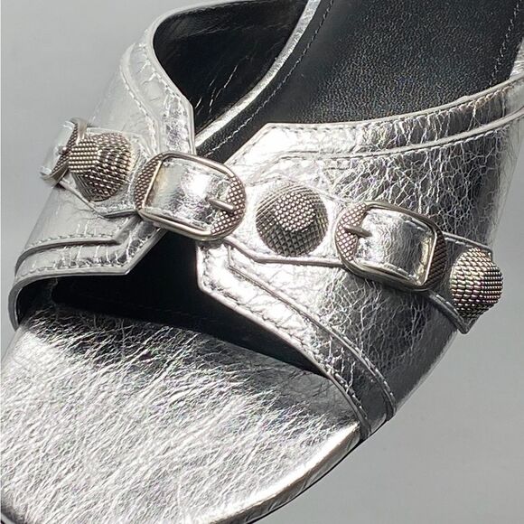 Balenciaga Cagole Metallic Leather Flat Sandals size 40 - Picture 9 of 14